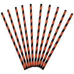 Papperssugrör - Svart/orange, 24-pack