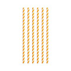 Papperssugrör - Orange/Vit, 20-pack