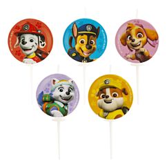 Runda tårtljus - Paw Patrol, 5-pack