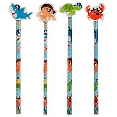 Blyertspennor med suddgummi - Pirat Havsdjur, 4-pack