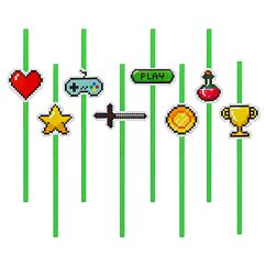 Papperssugrör - Game On, 8-pack