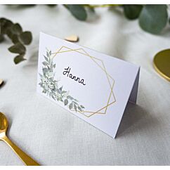 Placeringskort 9cmx6cm - Gröna blad, 10-pack