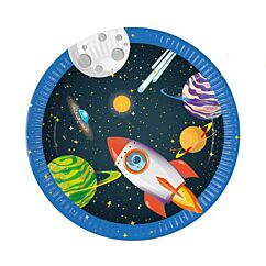 Papptallrikar - Rocket Space, 23cm, 8-pack