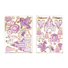 Klistermärken med prinsesstema, 2 ark