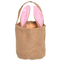 Juteväska med kaninöron - Rosa
