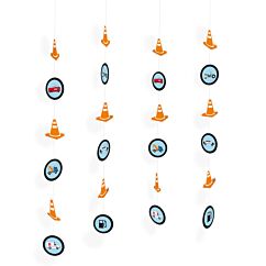 Ripustettavat auto-aiheiset koristeet, 4 kpl.