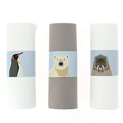 Lautasliinarenkaat, arktiset eläimet, 6 kpl. (jääkarhu, pingviini ja mursu)