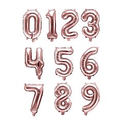 Sifferfolieballong - Roséguld, 35 cm