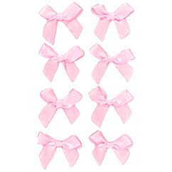 Självhäftande Satinrosett - Rosa, 8-pack