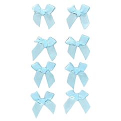 Självhäftande Satinrosett - Ljusblå, 8-pack