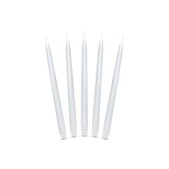 Hienot valkoiset kynttilät - 24cm, 10 kpl.