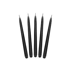 Mustat kynttilät, 10 kpl, pituus 24 cm