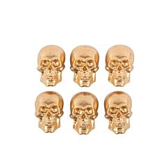 Dödskallar självhäftande, Guldfärg, 3cm, 6-pack