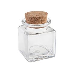 Pienet lasipullot korkilla, 12 kpl.