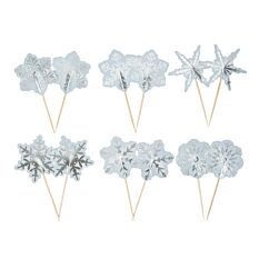 Cocktailpinnar - Snöflinga, 12-pack