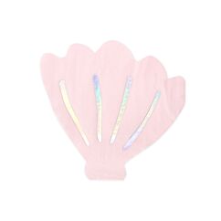 Vaaleanpunaiset simpukanmuotoiset servetit, 20 kpl.