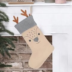 Julstrumpa - Ren, beige