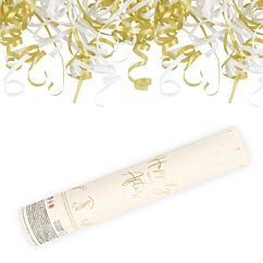 Serpentinrör - Vit och guld