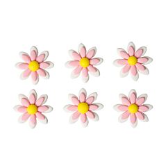 Ätbara sockerdekorationer - Rosa Margerit, 6-pack