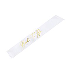 Vit sash - Bride To Be, guldtext