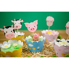 Cupcake-setti, Maatilan Eläimet, 6 kpl.