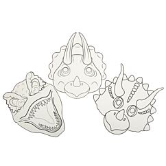 Dinosauriebordstabletter som man kan färglägga. 3 st.