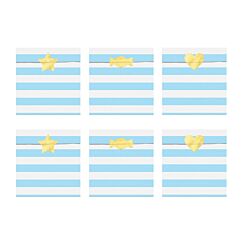 Ljusblåa papperspåsar, 6-pack  