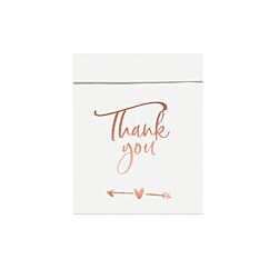 Papperspåsar "Thank You" - Roséguld, 6-pack