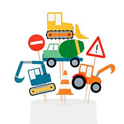 Dekorationspinnar - Arbetsmaskiner, 8-pack