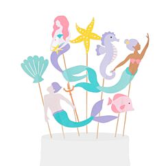 Dekorationspinnar - Sjöjungfru, 7-pack