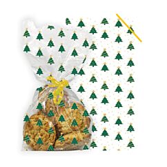 Cellofanpåse 12cmx28cm - Julgran, 20-pack