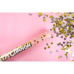 Kulta-hopea konfettitykki.