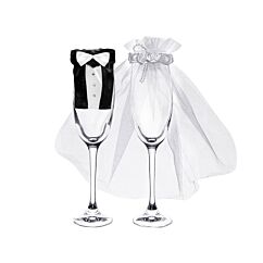 Glasprydnad - Brud & brudgum