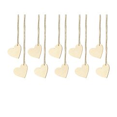 Puiset sydämenmuotoiset koristeet, 10 kpl.