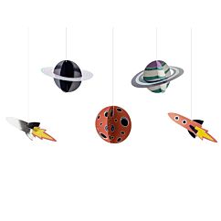 Ripustettavat kartonkikoristeet avaruusteemaan!