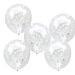 Valkoiset konfetti-ilmapallot, 5 kpl.