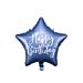 Foliopallo - Tähti - "Happy Birthday" - Sininen