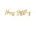 Kaunis kultainen banneri, tekstillä "Happy Birthday".