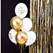 Ilmapallosetti, Valko/Kulta, Happy Birthday - 6kpl