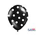 Mustat ilmapallot isoilla valkoisilla pilkuilla, 30 cm, 6 kpl.