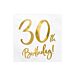Valkoiset lautasliinat 30th Birthday, 20kpl