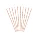 Vaaleanpunaiset paperipillit kultaisilla raidoilla, 10 kpl.