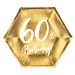 Kultaiset pahvilautaset, 60th Birthday, 17cm, 6kpl. 60-v juhlat